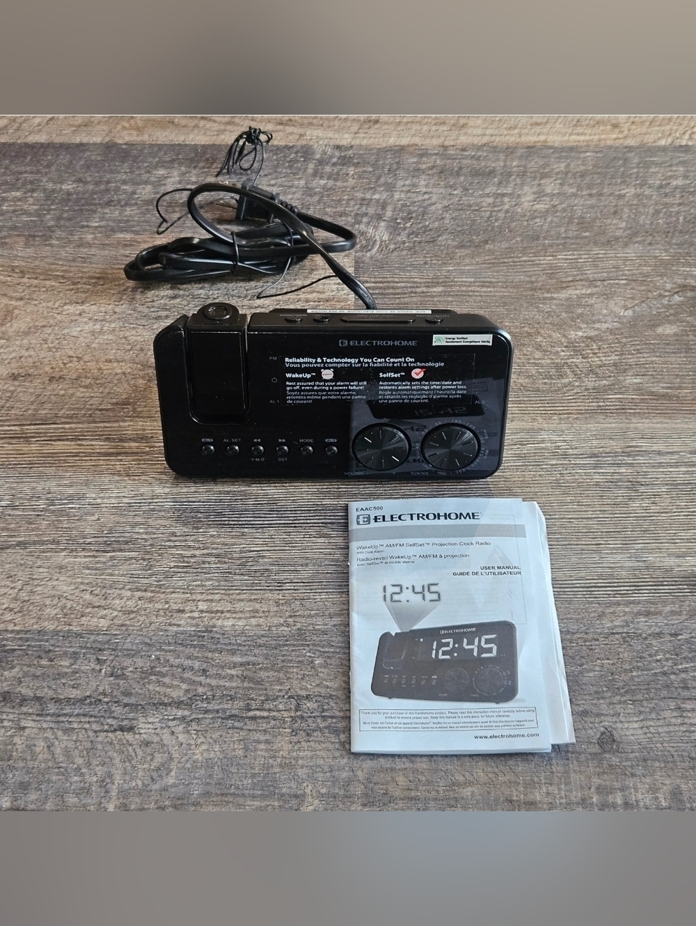 Electrohome Projection Clock/ Radio Battery Backup...New
